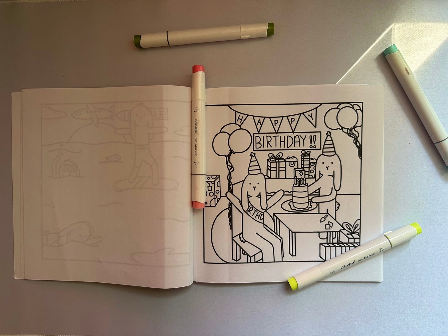 Cuddly Creatures: Bunny and Bear Fun Coloring Book