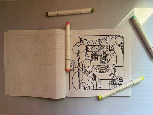 Cuddly Creatures: Bunny and Bear Fun Coloring Book